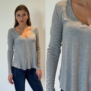 Intimately Free People Rock The Boat Shirt Ribbed V-Neck Long Sleeve Thermal Top